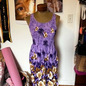 Tropical Purple Floral Maxi Dress